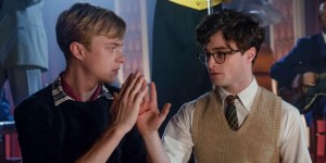 Dane DeHaan as Lucien Carr and Daniel Radcliffe as Allen Ginsberg
