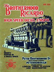 Vintage advertisement for the Peter Brotherhood high speed diesel engine