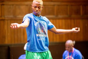 Cast of Bunker of Zion: John Pfumojena, Tawanda Mapanda, Kudzanai Chikowe & Farai Nhakansio. Photo by Jen Taylor