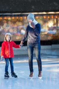 Family ice skating