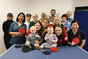 Jenny Leach and Jade Griffiths from Table Tennis England visited Peterborough Mums UK table tennis club for women and girls. Featured in Table Tennis England news. Photo captured by Marie-Anne Ventoura for Table Tennis England.
